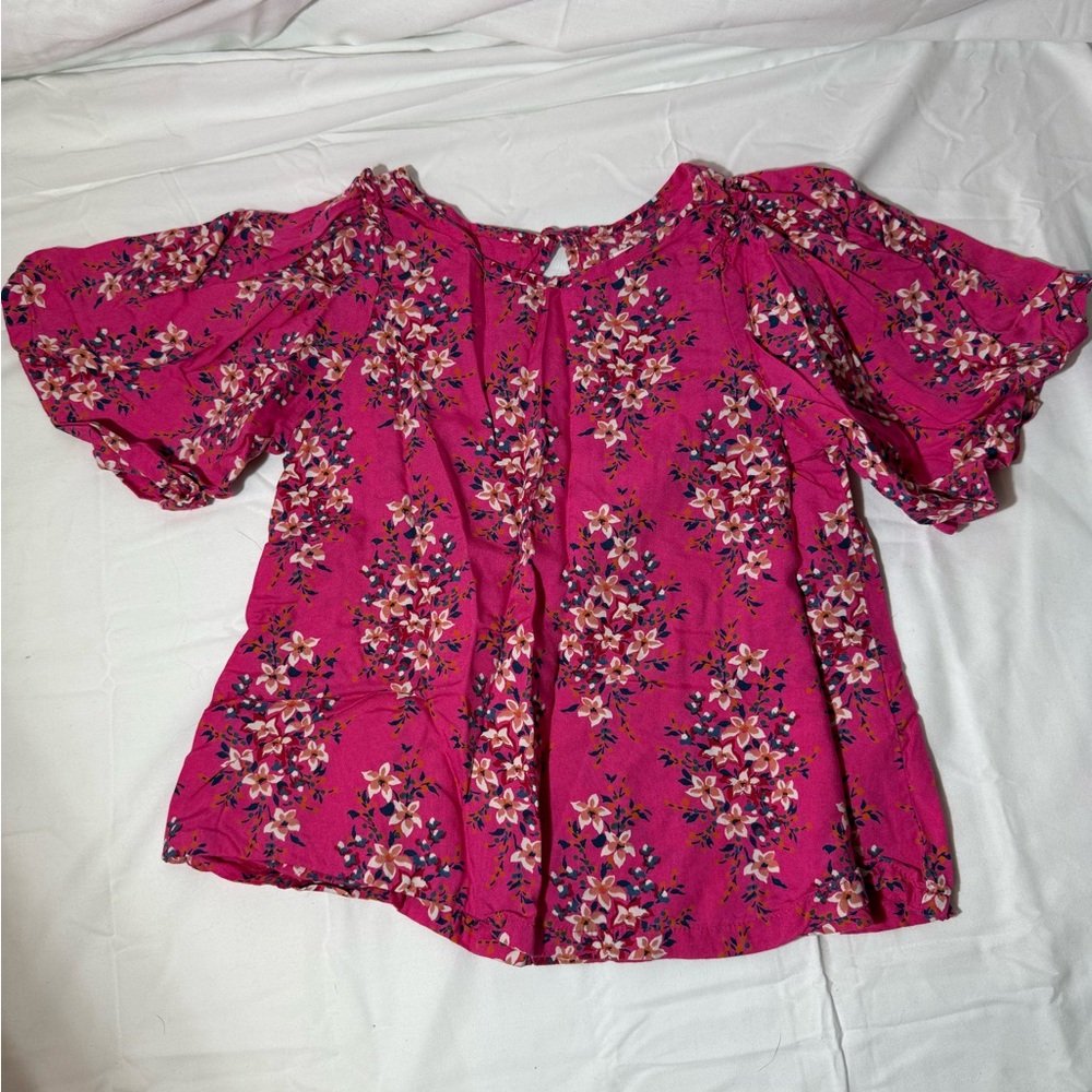 Old Navy Pink Floral Kids Blouse
